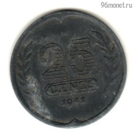 Нидерланды 25 центов 1942