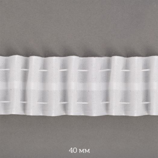 Лента шторная TBY 40 мм сборка универсальная  цвет белый (TBY401.40)