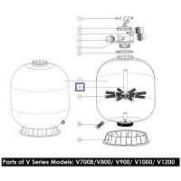 Дюзовая коробка в комплекте с трубой для Aquaviva V700B (89010611)