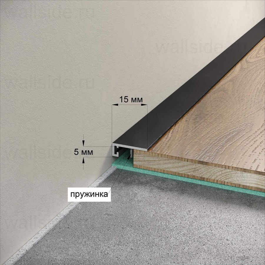 Микроплинтус Micro 15 Classic Laconistiq чёрный