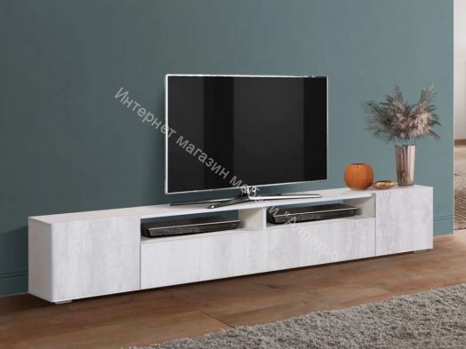 Тумба Прага 2130 мм, Белый/Бетон пайн белый