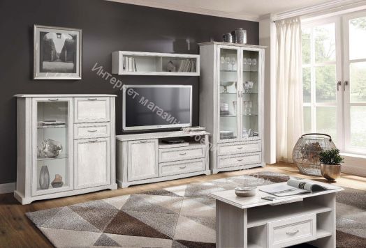 Шкаф комбинированный 32.05, Бетон пайн белый/Бетон пайн белый патина