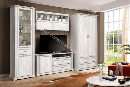 Шкаф комбинированный 32.05, Бетон пайн белый/Бетон пайн белый патина