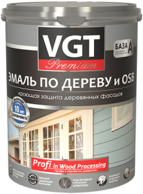 Эмаль по Дереву и OSB VGT Premium 2.5кг Красно-Коричневая ВД-АК-1179 Акриловая, Полуматовая для Внутренних и Наружных Работ / ВГТ Премиум.