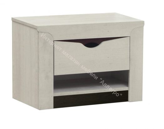 Тумба прикроватная 33.12 Лючия, Бетон пайн белый/Венге