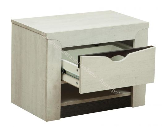 Тумба прикроватная 33.12 Лючия, Бетон пайн белый/Венге