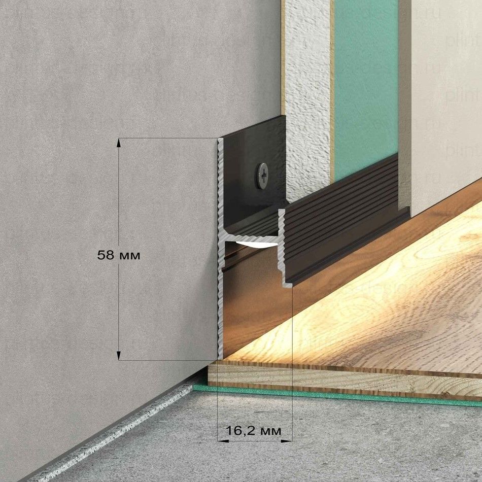 Laconistiq Strong теневой плинтус чёрный