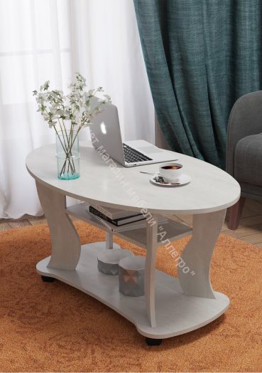 Журнальный стол Сатурн-М05, Бетон пайн белый