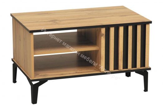 Журнальный стол 51.08 Либерти (опора метал. h=150мм), Дуб вотан/Чёрный