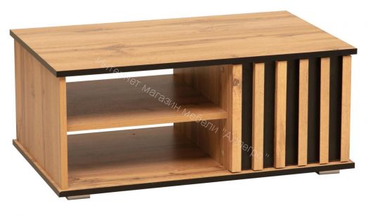 Журнальный стол 51.08 Либерти (опора метал. h=20мм), Дуб вотан/Чёрный