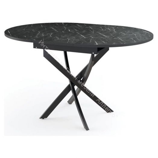 Стол обеденный "Адажио" 55.04, мрамор Чёрный / металл Чёрный