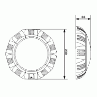 Прожектор (8 Вт/12В) c LED-элементами (многоугольн. формы) Emaux LEDTP-100 (Opus)