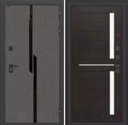 Дверь входная Лабиринт CARBON 02 Венге стекло белое