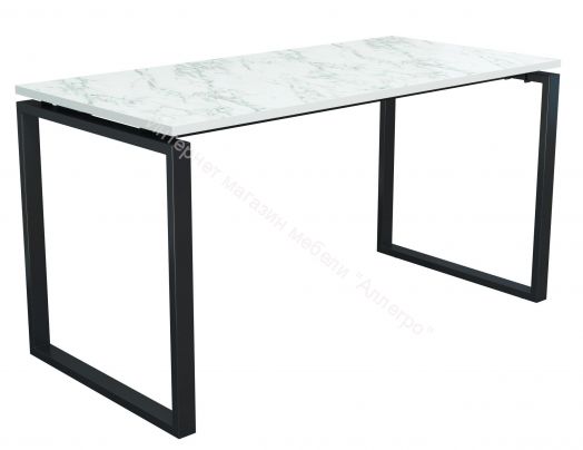 Стол компьютерный Янтарь 55.08-01, мрамор Белый/металл Чёрный