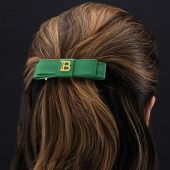 Balmain Hair Couture Заколка-слайд БАНТ КОЖАНЫЙ зеленый Limited Edition Barrette pour Cheveux Bow FW22