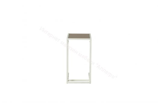 Стол приставной Скандик 42.24 (со стеклом), металл Белый