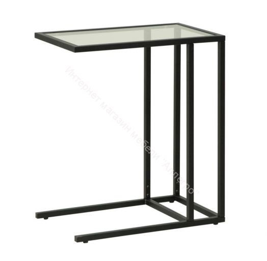 Стол приставной Скандик 42.24 (со стеклом), металл Чёрный