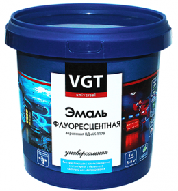 Эмаль Флуоресцентная VGT ВД-АК-1179 1кг Белая Универсальная / ВГТ.