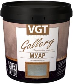 Лессирующий Состав Муар VGT Gallery 2.2кг White Silver с Перламутром, Полупрозрачный / ВГТ Муар.