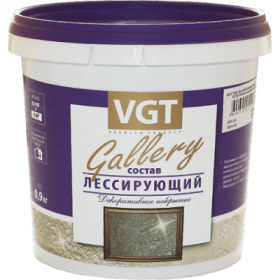 Лессирующий Состав Полупрозрачный VGT Gallery 2.2кг Прозрачный, Серебристо-Белый для Декоративных Штукатурок / ВГТ Лессирующий.