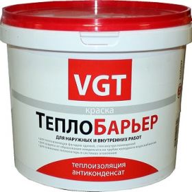 Краска Теплоизоляционная VGT Теплобарьер ВД-АК-1180 2л для Металла и Минеральных Оснований, Внутренних и Наружных Работ / ВГТ Теплобарьер.*