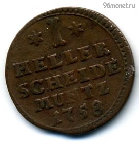 Германия Гессен-Кассель 1 геллер 1758