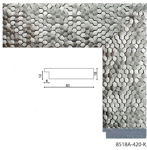 Зеркало в раме на стену для дома офиса салона настенное  Graphite beehive 60х174 см графит