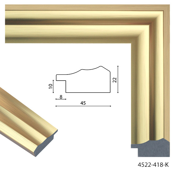 Зеркало в раме на стену для дома офиса салона спальню настенное Gold small glossy 45х169 см золото