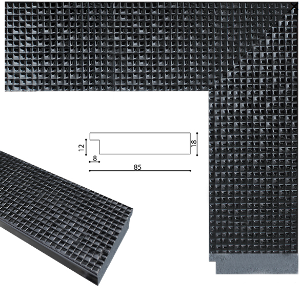 Зеркало в раме настенное в ванную прихожую коридор для дома офиса Gold cube 52х52 см черное