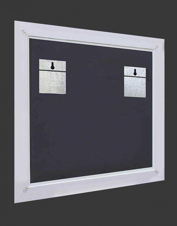 Зеркало в раме на стену для макияжа настенное в ванную прихожую коридор Textured beige 52х52 бежевое