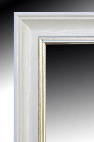 Зеркало в раме на стену для дома настенное в ванную прихожую коридор White prince 40х50 см белое