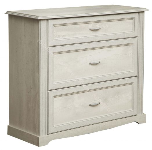 Комод Сохо 32-12, Бетон пайн белый/Бетон пайн белый патина