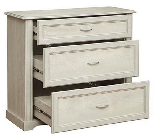 Комод Сохо 32-12, Бетон пайн белый/Бетон пайн белый патина