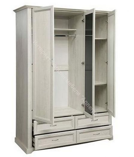 Шкаф для одежды Сохо 32-02, Бетон пайн белый/Бетон пайн белый патина