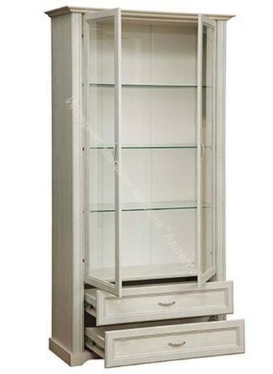 Шкаф комбинированный 32.05, Бетон пайн белый/Бетон пайн белый патина