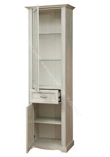 Шкаф - витрина 32.06, Бетон пайн белый/Бетон пайн белый патина