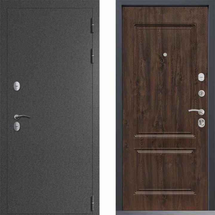 Входная дверь  Command Doors Сибирь ТЕРМО букле графит 61 Темный дуб