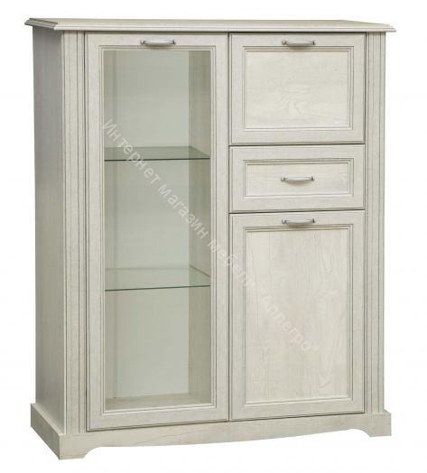 Шкаф комбинированный 32.09, Бетон пайн белый/Бетон пайн белый патина