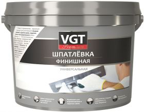 Шпатлевка Финишная VGT Premium 16кг Универсальная с Низкой Усадкой / ВГТ Премиум