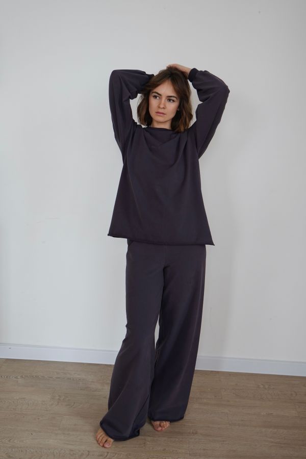 Кофта с длинным рукавом графит