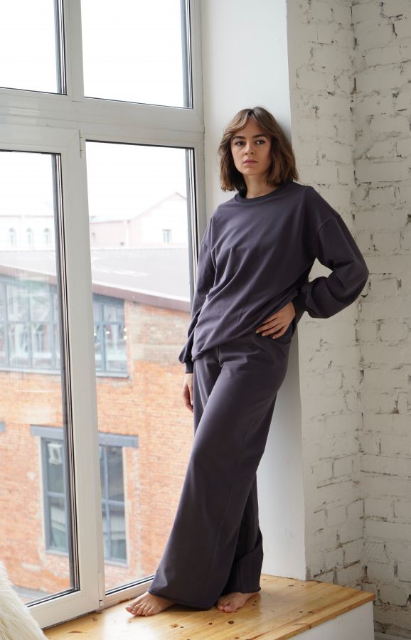 Кофта с длинным рукавом графит