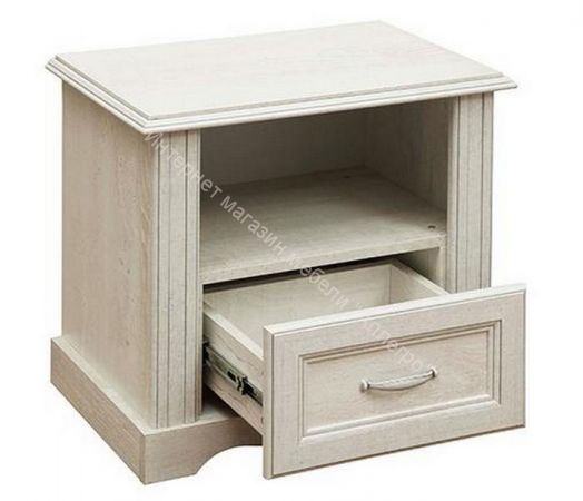 Тумба прикроватная 32.17 Сохо, Бетон пайн белый/Бетон пайн белый патина