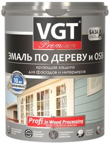 Эмаль по Дереву и OSB VGT Premium 2.5кг ВД-АК-1179 Акриловая, Полуматовая для Внутренних и Наружных Работ / ВГТ Премиум