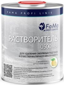 Растворитель Fama Profi 0500 0.5л для Удаления Смоляных Подтеков и Очистки Инструмента с Добавлением Цитрусовых Масел / Фама