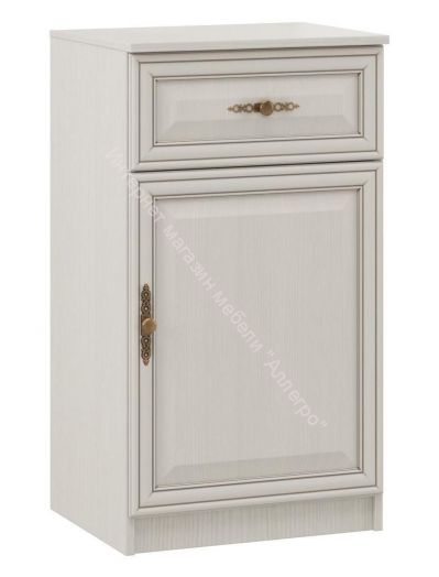 Тумба Габриэлла, Вудлайн кремовый/ПВХ Сандал белый/патина