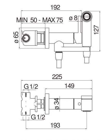 Смеситель для гигиенического душа Nobili Shower wc AV00600 схема 2