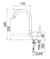 Смеситель для мойки Nobili OVETTO NU12513/4 с поворотным изливом схема 2