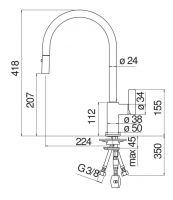 Смеситель для кухни Nobili FLAG FL96137 схема 2