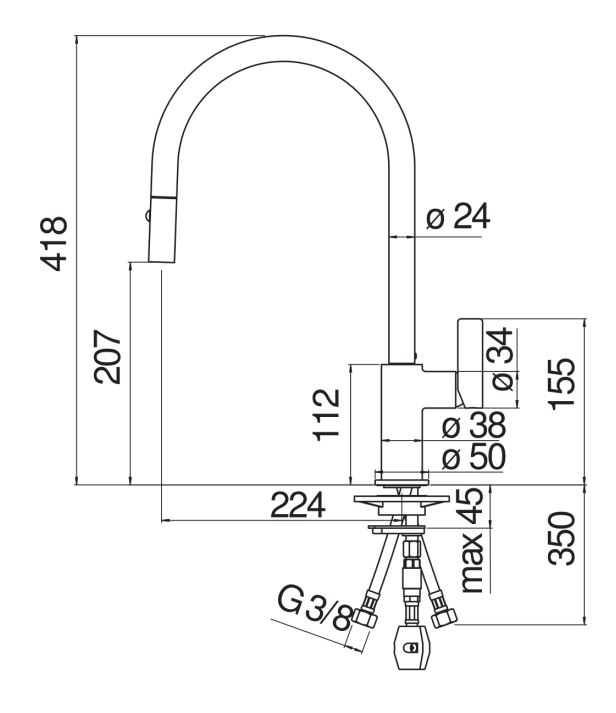 Смеситель для кухни Nobili FLAG FL96137 схема 2