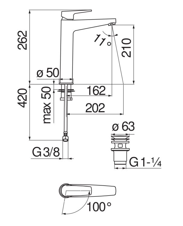 Смеситель для раковины Nobili Nobi NBH84128/2 схема 2